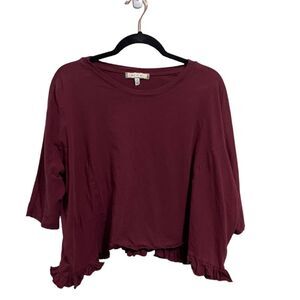 Anthropologie Eri + Ali Ruffle Hem Swing Top